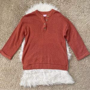 {Pink Lily} Passionate Soul Henley Terracotta Sweater - Women’s XS